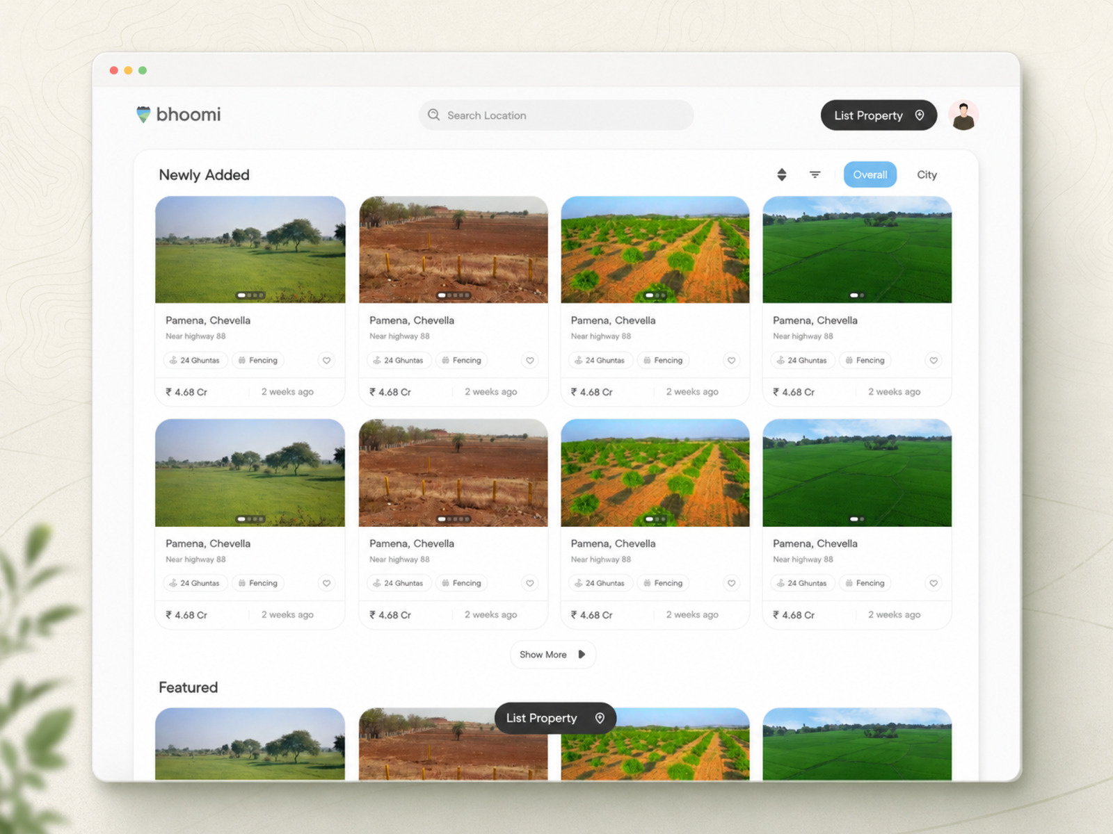 Bhoomi property discovery and search
