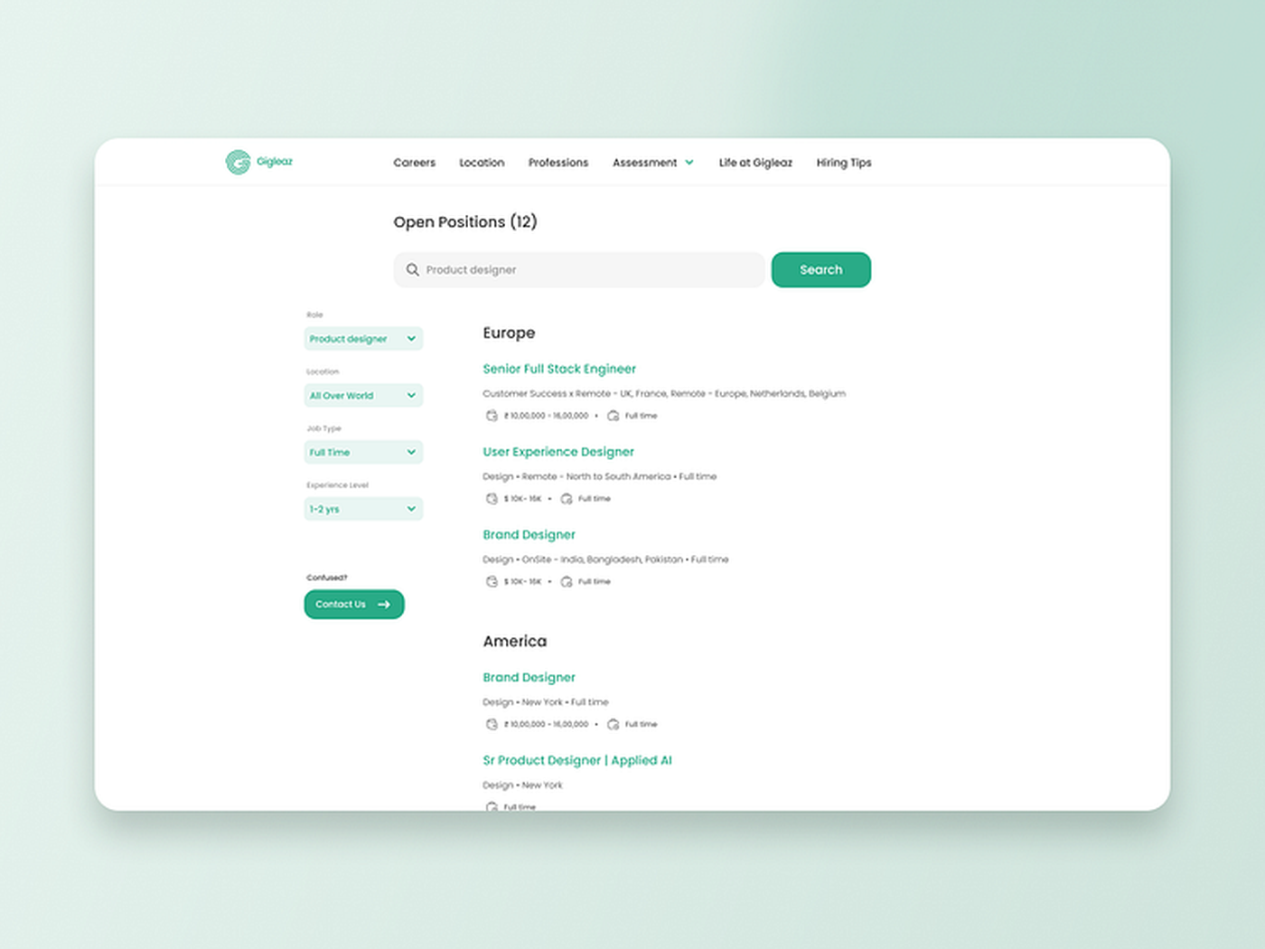 Gigleaz open positions listings